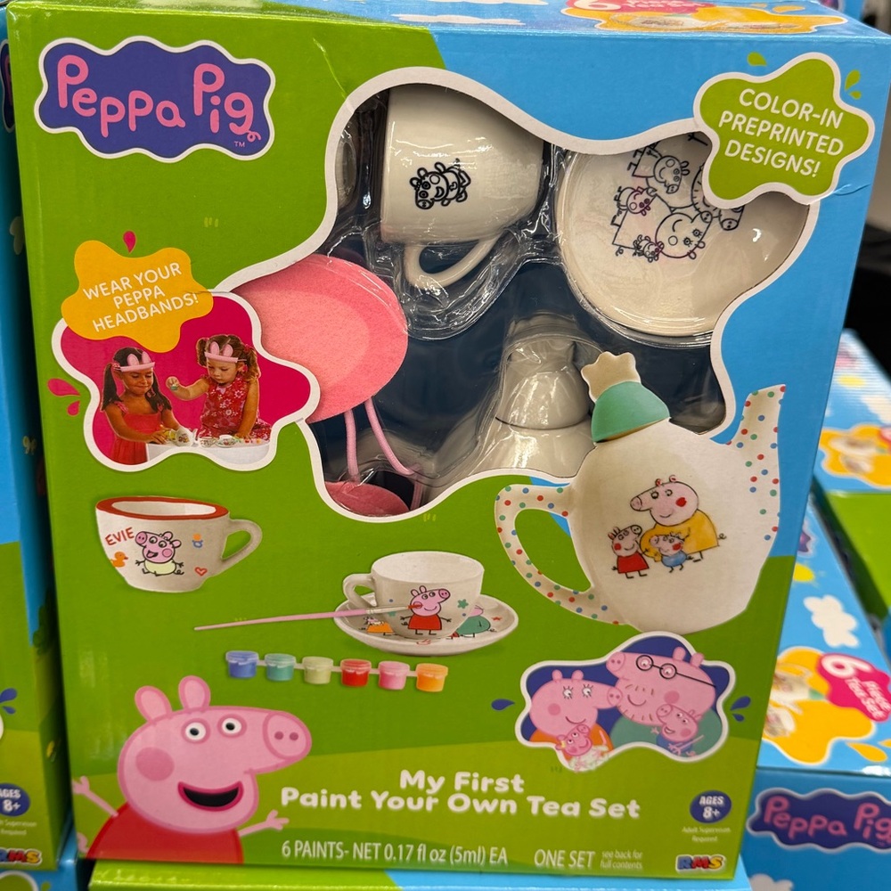 Peppa Pig My First Paint Your Own Tea Set - Pink and Green